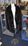 Dark Brown Ladies Mink Jacket. Label to interior reads 'Continental Furs'. Fully lined with rever