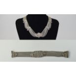 Antique - Mid Eastern Very Fine Impressive and Ornate Handmade Silver Matching Necklace and