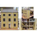 Large hand Built Wooden Dolls House & Accessories; Unfinished Hobby Including lighting, sockets,