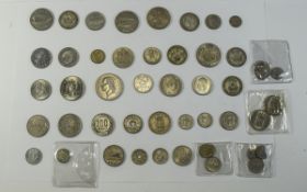 A Collection of Over 50 World Coins of Silver and Nickel Coins.