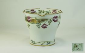 Moorcroft Macintyre Small Jardiniere, floral bands to the interior and exterior rim plus a bough