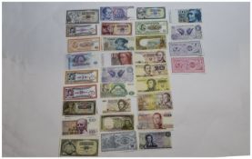 World Banknotes, Mixed Collection Of Banknotes (40) Comprising (3) Belgium 100 Francs,