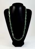 Jadeite Stone Green Bead Necklace, length 30 inches.