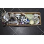Misc Lot Of Pottery And Silver Plated Ware