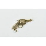 A Vintage and Bespoke Made 9ct Gold Charm In The Form of a Colt 45 with Revolving Barrel.