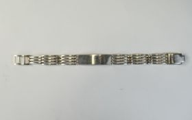 Silver ID Bracelet With Gate Links.