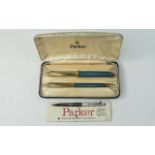A Vintage Parker 61 Fountain Pen and Pencil Set. Boxed, with Parker 61 Instructions.