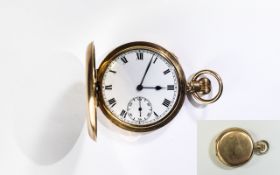 Victorian - Keyless 9ct Gold Full Hunter Pocket Watch. Hallmark Birmingham 1879.