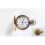 Victorian - Keyless 9ct Gold Full Hunter Pocket Watch. Hallmark Birmingham 1879.