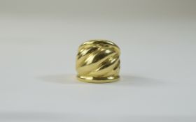 18ct Yellow Gold Large Ring. Marked 750, Ring Size ' P ' - Please See Photo. 4.3 grams.