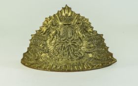 Royal Lancers Cavalry Regiment Of The British Army Officers Cap /Plates. circulated 1880. A good die