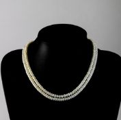 Double Strand Cultured Pearl Necklace, 9 carat Gold clasp.