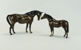 Beswick Horse Figures ( 2 ) In Total. 1/ Thoroughbred Stallion ( Small ) Model Num 1992. Designer A.