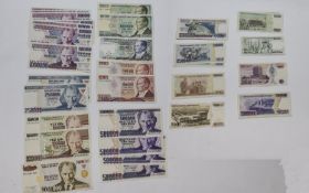 World Banknotes Quantity of Turkish banknotes comprising 1000000 Turk Lirasi, 500000 Lirasi,