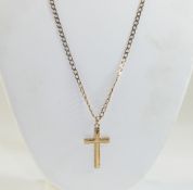 9ct Gold Cross with Attached 9ct Gold Chain. Marked 9ct. The Cross Is Marked Lourdes 1961. 6.