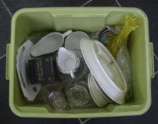 Box Of Assorted Pottery including Glass Ware, Dinner Ware etc.