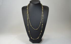 Ladies - Quality Pair of 9ct Gold Baubles Designed Necklaces. Fully Hallmarked.