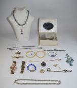 Collection Of Costume Jewellery Comprising Bangles, Bracelets, Rings, Brooches,