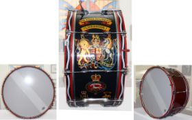 Military Interest Painted Base Drum, The Kings Regiment Liverpool,