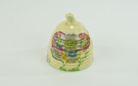 Clarice Cliff Hand Painted Lidded Preserve Pot ' Pink Pearls ' Design. c.1934. Nice Overall