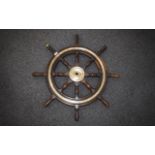 John Hastie & Co. Ltd Greenock Ships Wheel. Oak Brass Mounted Ships Wheel, Overall good condition.
