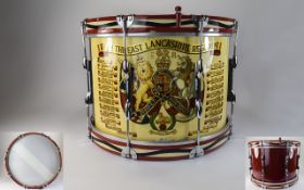 Military Interest Painted Tenor Drum, The East Lancashire Regiment,