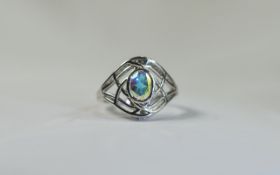 Mercury Mystic Topaz Solitaire Ring, bezel set 1.5ct topaz of the lightest and brightest variety