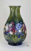 W. Moorcroft Huge and Impressive Ovoid Shaped Vase ' Orchids ' Design on Green / Blue Ground. 18