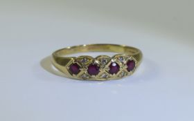 A Fine Quality 9ct Gold Ruby and Diamond Dress Ring. Fully Hallmarked. Large Ring Size.