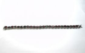 Bi-Colour Tourmaline Colour Quartz Tennis Bracelet, burgundy red with areas and flashes of