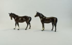 Beswick Horse Figures ( 2 ) In Total. Connoisseur Series. 1/ Arab ( Bahram ) Brown Colour way, Model