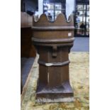 An Antique English Salt Glaze Chimney Stack / Pot. With Fabulous Crown Top. Height 30 Inches.