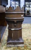 An Antique English Salt Glaze Chimney Stack / Pot. With Fabulous Crown Top. Height 30 Inches.