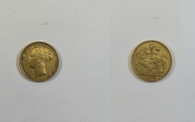 Victorian 22ct Gold Young Head Full Sove