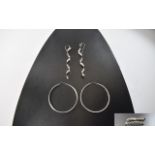 3 Pairs Of Silver Earrings