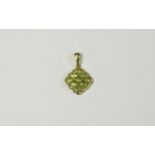 Peridot Pendant, nine oval cut peridots,