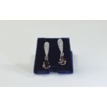 9 Carat White Gold Diamond Drop Earrings