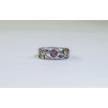 9 Carat White Gold Gemset Fashion Ring c