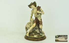 Capodimonte Signed Figure ' Shepherd and