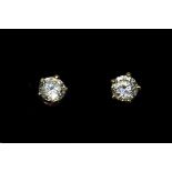 Ladies 9ct Gold Set Pair of Single Stone