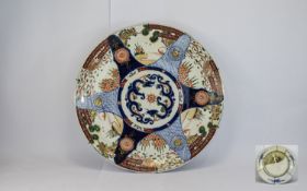 19thC Japanese Imari Charger, Painted La