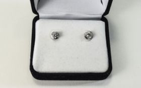 Ladies Pair of Diamond Earrings. The Rou