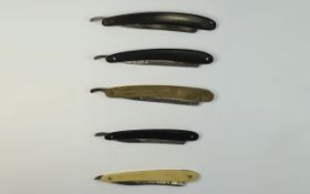 A selection of five vintage cut throat r