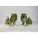 Chinese 20th Century Pair of Ceramic Tem