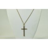 A 9ct Gold Cross with Attached Long 9ct