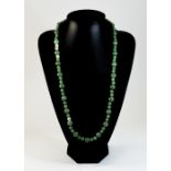 Jadeite Stone Green Bead Necklace, lengt