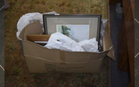 Box Of 18 Framed Modern Decorative Pictu