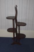 Edwardian Mahogany Cake Stand with 4 Inl