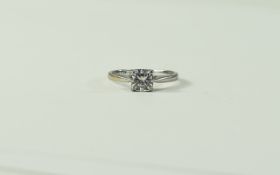 18ct White Gold Mossinite Diamond Ring,