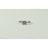 18ct White Gold Mossinite Diamond Ring,